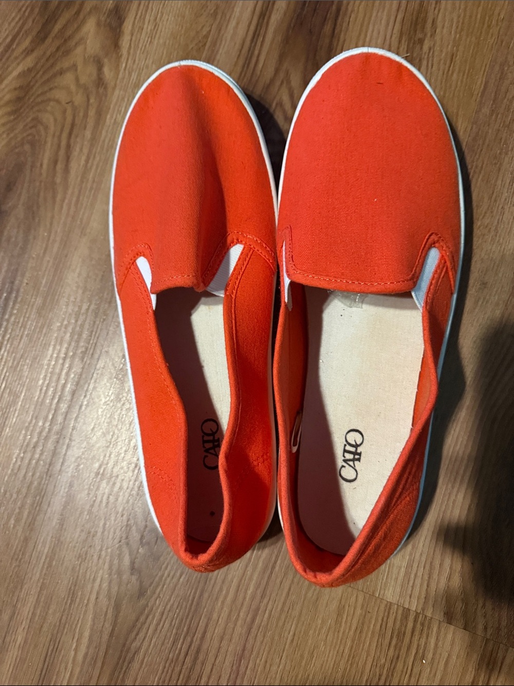 Cato Orange Slip-On Canvas Shoes